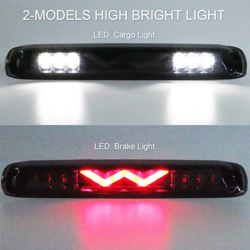 Tresound LED Third 3rd Brake Light Compatible with 1999-2007 Silverado GMC Sierra 1500 2500 3500 HD Classic, Rear Cargo Lamp High Mount Stop light Reverse Light (Smoke) - Image 2